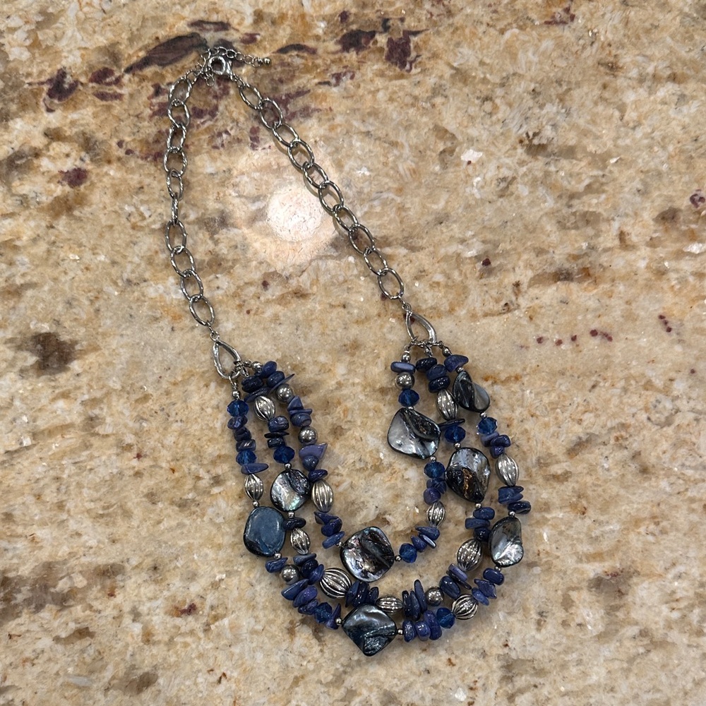 Chic Blue and Silver Women's Necklace
